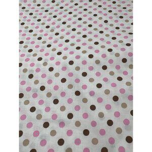 Pink & Brown Polka Dot Fabric by Claire Bella 1/2 yard x 44" Cotton Quilting Cra